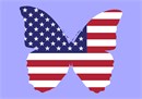 America is beautiful in a butterfly flag.  Butterflies are deep and powerful representations of life. Around the world, people view the butterfly as representing endurance, change, hope, and life. "The colors of the pales (the vertical stripes) are those used in the flag of the United States of America; White signifies purity and innocence, Red, hardiness & valour, and Blue, the color of the Chief (the broad band above the stripes) signifies vigilance, perseverance & justice."