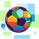 A soccer balls in bright colors
