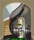 A winding banister in a marble living room scene. This design coordinates with others in our Home Sweet Home series. A house is made of walls and beams, a home is built with love and dreams. ...