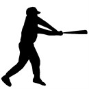 Baseball player swinging a baseball bat. A silhouette (English: /ˌsɪluˈɛt/ SIL-oo-ET, French: [silwɛt]) is the image of a person, animal, object or scene represented as a solid shape of a single color, usually black, with its edges matching the outline of the subject.