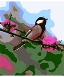 A small passerine bird, perched on a twig flowering in the springtime. Flowers and floral design are among the most popular needlepoint designs. People have been stitching flowers and floral motifs for hundreds of years.  Flowers are bright and pleasant, and most have underlying meanings to them.