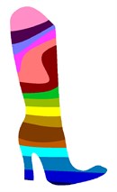 The shape of a high heel boot filled with colorful stripes. There are many designs in our palette silhouette series. This boot is adorable and perfect for a beginner. Purchase as a kit, or buy just the plain canvas if you have many color threads in your stash.