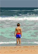 This youngster captures our hearts. He reminds us of the innocent child inside every one of us. Remember the first time you took a trip to the ocean? It's still a magical place.