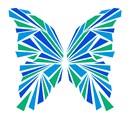 Butterfly with geometric cutouts.  Butterflies are deep and powerful representations of life. Around the world, people view the butterfly as representing endurance, change, hope, and life.