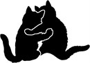 Happy cats in silhouette. A silhouette (English: /ˌsɪluˈɛt/ SIL-oo-ET, French: [silwɛt]) is the image of a person, animal, object or scene represented as a solid shape of a single color, usually black, with its edges matching the outline of the subject.
