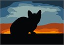 Silhouette of a cat at sunset. A silhouette (English: /ˌsɪluˈɛt/ SIL-oo-ET, French: [silwɛt]) is the image of a person, animal, object or scene represented as a solid shape of a single color, usually black, with its edges matching the outline of the subject. A cat’s meow is used to communicate with humans, not other cats.  Cats have more bones in their bodies than humans. Cats don’t have a sweet tooth.  Every cat’s nosepad is unique – like a fingerprint.  Cans can become addicted to tuna (no, not chocolate!).  Cats groom themselves for over a third of the time they are awake.