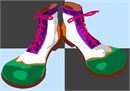 Clown shoes in candy colors. . Pepita has matching clowns and other clown shoes to match this happy design.
