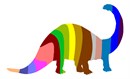The shape of a dinosaur filled with colorful stripes. There are many designs in our palette silhouette series. This dino is adorable and perfect for a beginner. Purchase as a kit, or buy just the plain canvas if you have many color threads in your stash.