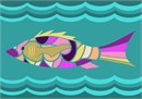 This fish is made out of chips of colors. Enjoy this fabulous, colorful and easy needlepoint. It is a perfect beginner piece.