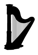 A harp in black and white. A silhouette (English: /ˌsɪluˈɛt/ SIL-oo-ET, French: [silwɛt]) is the image of a person, animal, object or scene represented as a solid shape of a single color, usually black, with its edges matching the outline of the subject. This is a perfect gift for the music lover, musician, orchestra performer or aficionado. There is a lot of truth to the common saying that music soothes the soul. Music has officially been recognized as a form of therapy. It stimulates so many parts of the brain and emotions to a rate that it can lower blood pressure and heart rate.