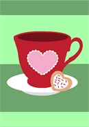 IT's time for tea with a heart shaped cookie.  A great project for beginners and first time needlepointers.