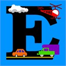 The letter E for city folk. Includes helicopter, truck and car. About 100 languages use the same alphabet like in English which makes it one of the most widely used alphabets in the world. While some languages have a few more and others a few less, they all share the 23 core letters originally found in the Roman alphabet. The most commonly used letter is the letter E. The letter J was the most recent letter to be added to the alphabet, appearing in print as a distinct letter for the first time in 1633. A sentence which contains all 26 letters of the English alphabet is called a pangram. A famous pangram is: “The quick brown fox jumps over the lazy dog.” but there are even shorter ones such as: “Pack my box with five dozen liquor jugs.” Every letter of the alphabet has a wild, or at least interesting, story, often going back thousands of years. You can look it up on Wikipedia.
