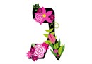 Letter Gimmel in Hebrew. Decorative Floral monogram in all Hebrew letters available.
