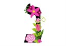 Letter Nun in Hebrew. Decorative Floral monogram in all Hebrew letters available.