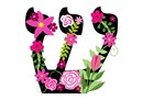 Letter Shin in Hebrew. Decorative Floral monogram in all Hebrew letters available.