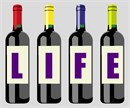 Celebrate Life with this wine bottle themed needlepoint