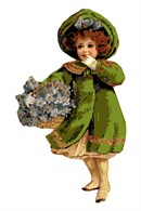 Mary dressed snugly in a warm green coat raises a gloved hand to her mouth in surprise. Flowers and floral design are among the most popular needlepoint designs. People have been stitching flowers and floral motifs for hundreds of years.  Flowers are bright and pleasant, and most have underlying meanings to them.