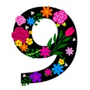 Stitch your lucky number in bright, bold beautiful florals