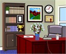 Perfect for your cubicle wall - a needlepoint of the executive window office. There are so many way to stitch and embellish this canvas. Hang a a doll house miniature clock or framed painting on the wall. Stitch the flowers in french knots. Stitch the desk to match the one in your home or home office.