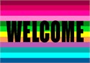 Vivid stripes and color enhance this lovely Welcome sign. Stitch as a gift for newlyweds, or a someone you love that is moving into a new home. Or stitch it for your own summer cottage, log cabin, condo, or ranch.