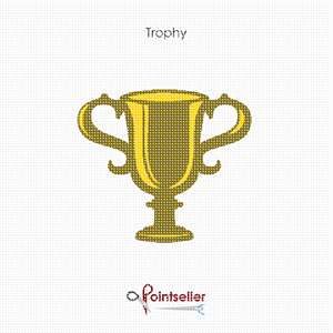 Simple drawing of a shiny gold trophy.