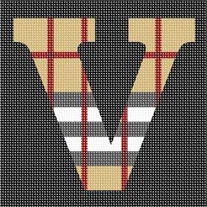 image of Letter V Camel Tartan