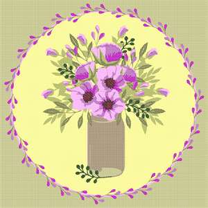 A bottle vase in sunshine colors