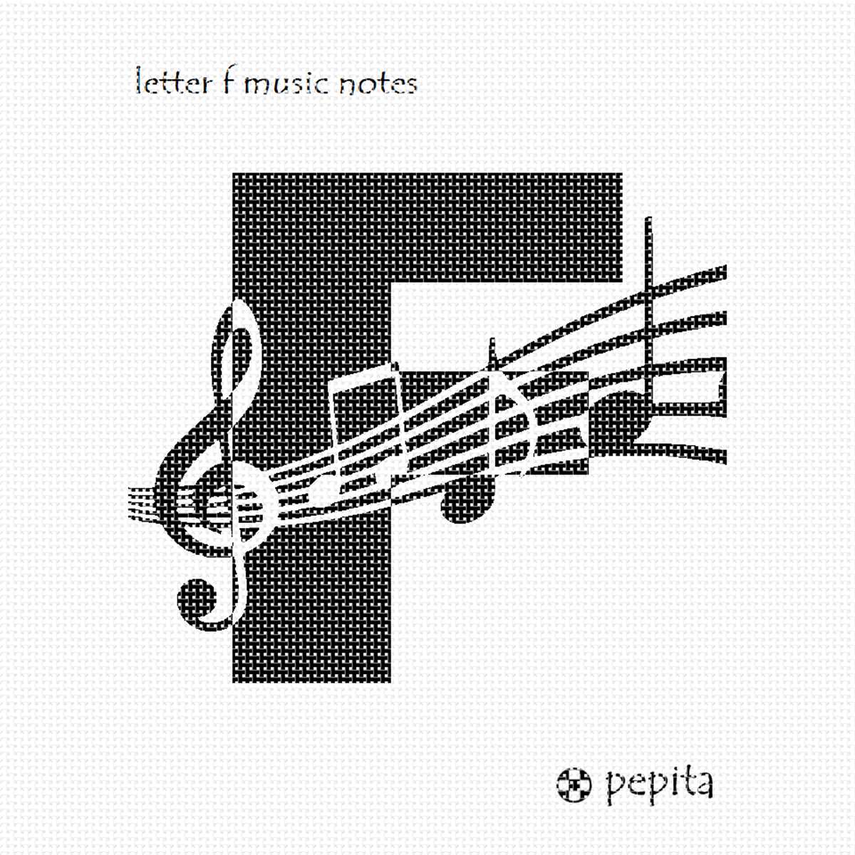 pepita Letter M Music Notes Needlepoint Kit 