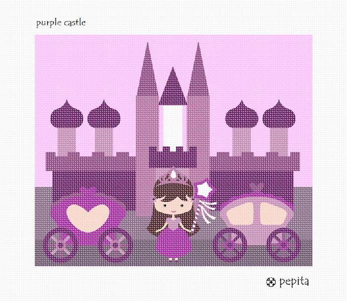 pepita Purple Castle Needlepoint Canvas