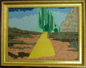 Stitched by a talented customer. Check out those yellow bricks!